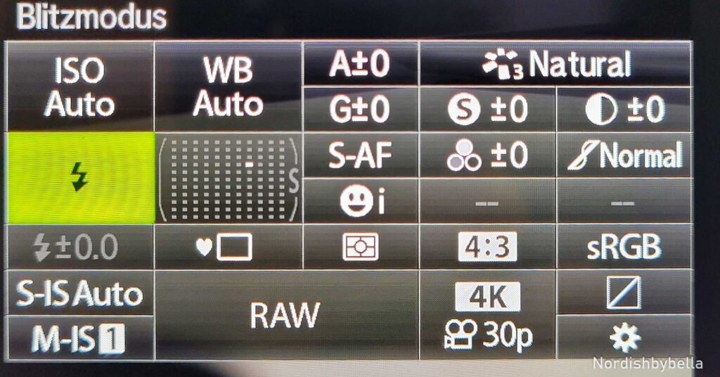 Kameraeinstellungen und Blitzmodus